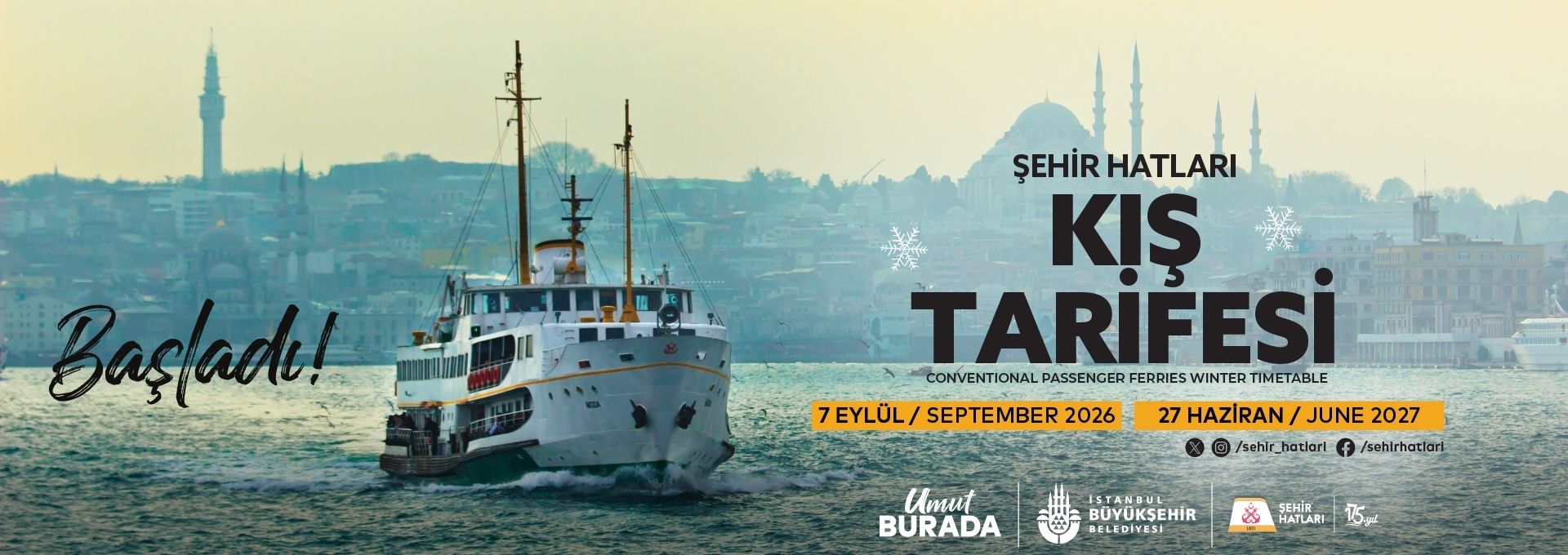Kış Tarifesi Başladı 2026